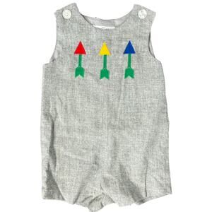 Vintage 70s Florence Eiseman Saks Fifth Avenue Gray Arrow One Piece Baby size XL